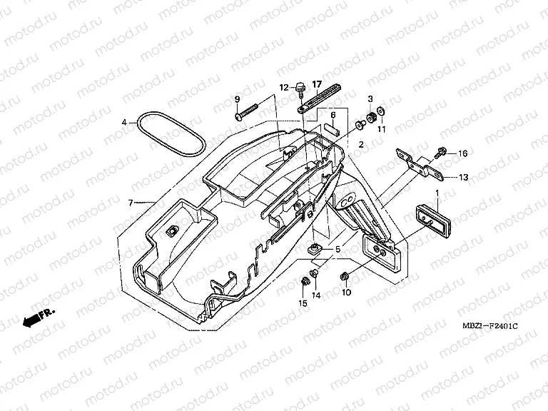 F-24-1 REAR FENDER (CB600F3 / 4/5/6)