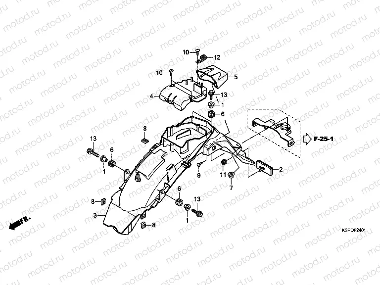 F-24-1 REAR FENDER (CBF150MB / MC)
