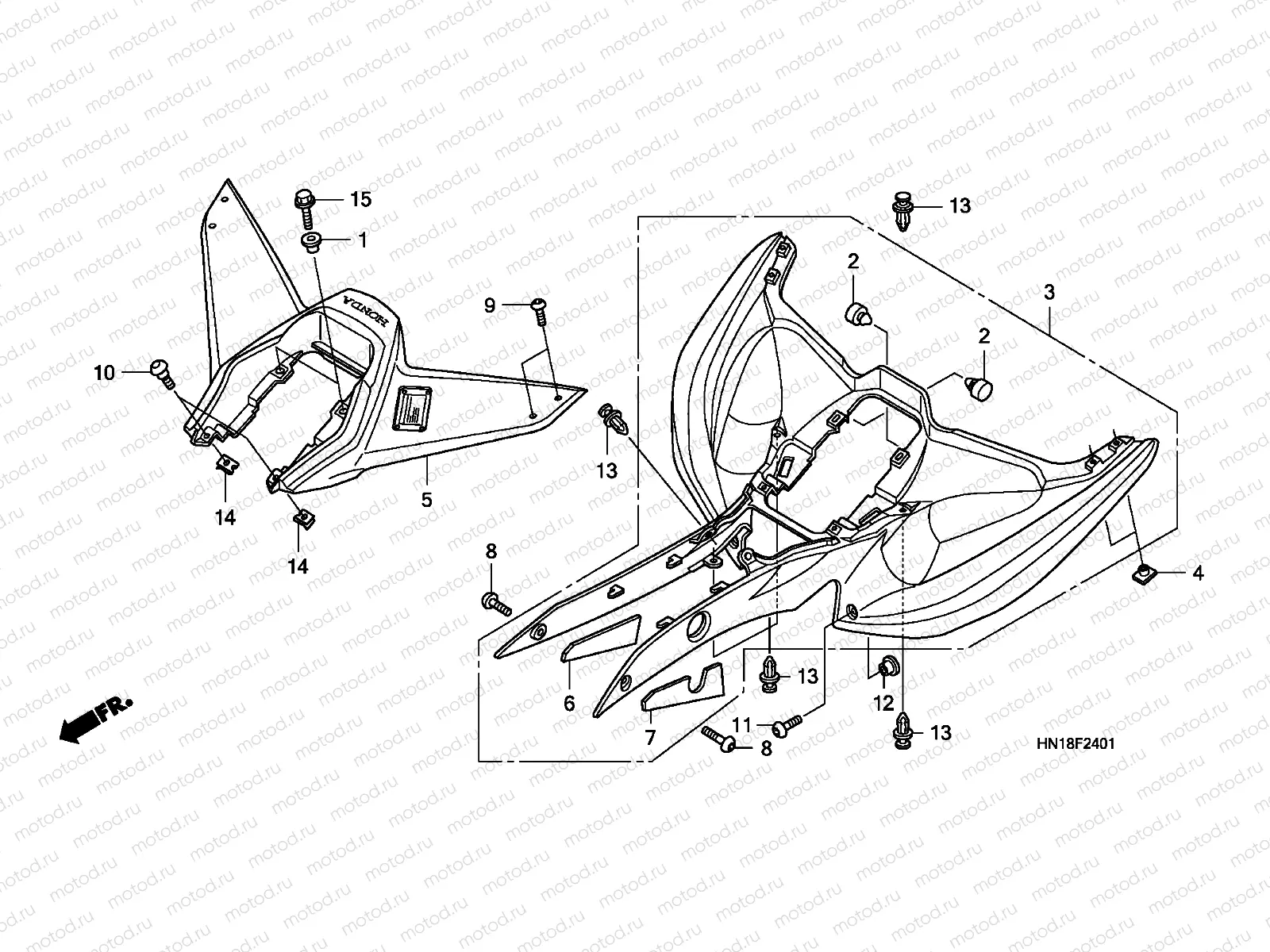 F-24-1 REAR FENDER (TRX400EX8 / X9)