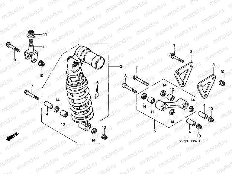 F-24-1 REAR SHOCK ABSORBER (CBR900RR2,3)