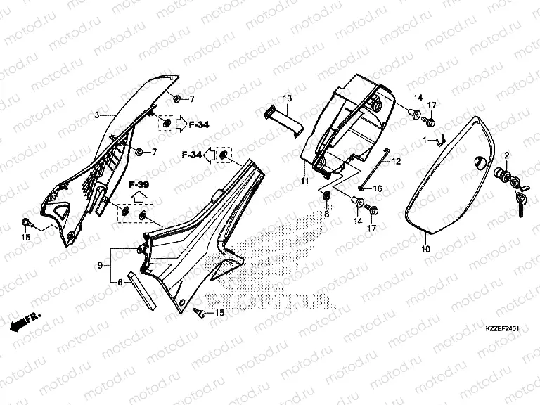 F-24-1 SIDE COVER (CRF250RL / RLA)