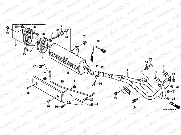 F-24 EXHAUST DRUM (FJS600A9-KO / FJS600AB / DB)