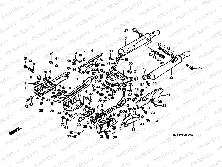 F-24 EXHAUST DRUM (GL1500AP / AR / AS / AT)