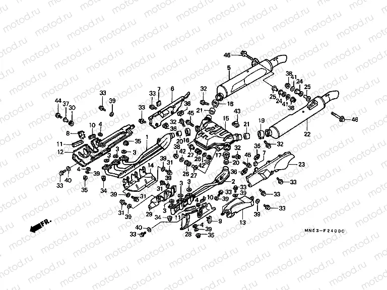 F-24 EXHAUST DRUM (GL1500J / K / L / AM / AN)