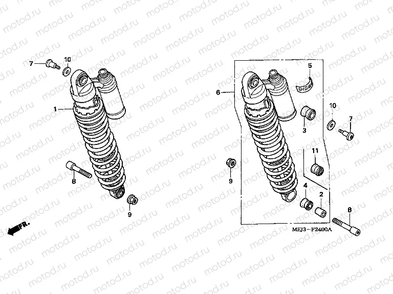 F-24 REAR SHOCK ABSORBER