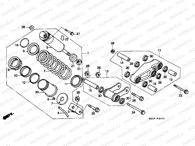 F-24 REAR SHOCK ABSORBER (CBR500FH / FJ)