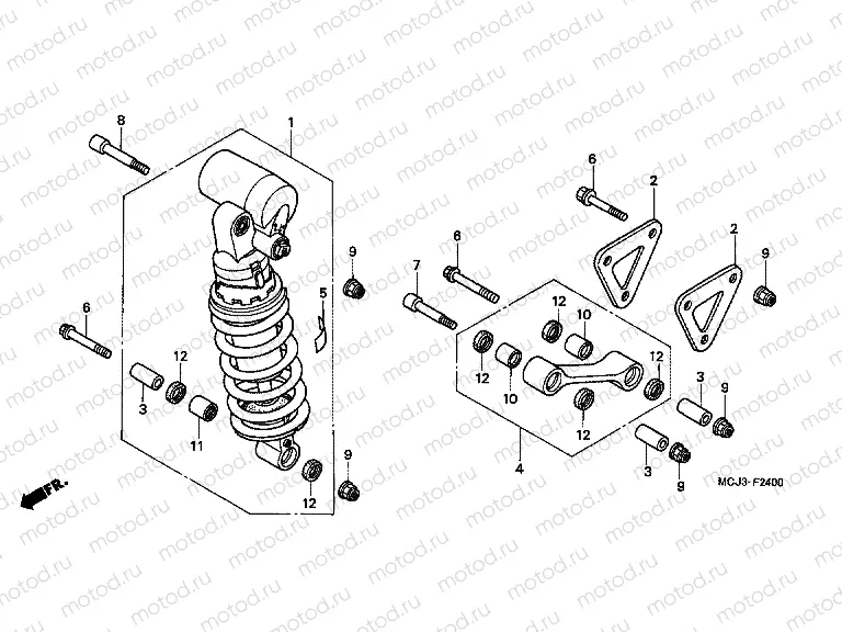 F-24 REAR SHOCK ABSORBER (CBR900RRY, 1 / RE1)