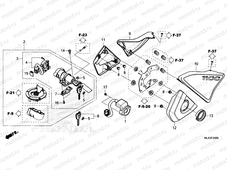 F-24 SIDE COVER & COMBINATION SWITCH