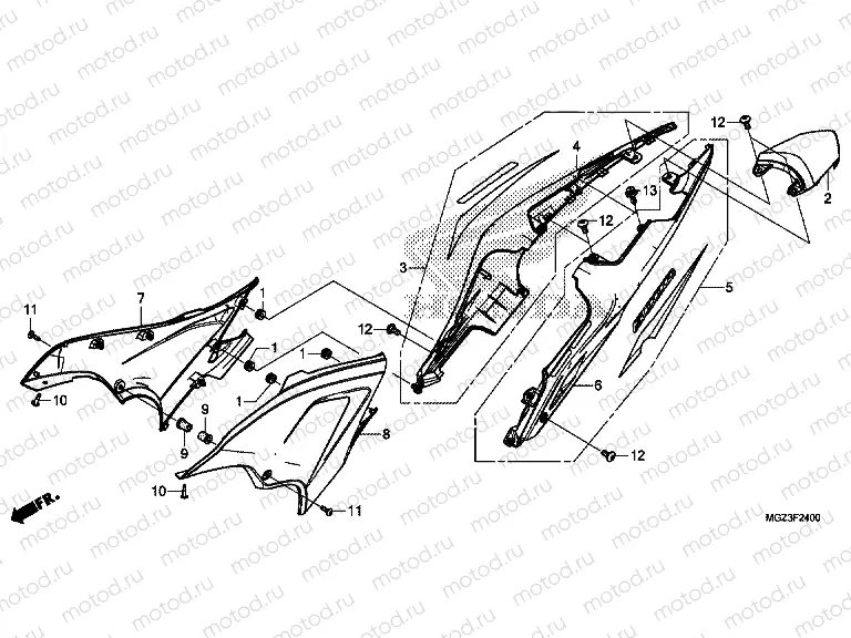 F-24 SIDE COVER / REAR ENGINE COVER