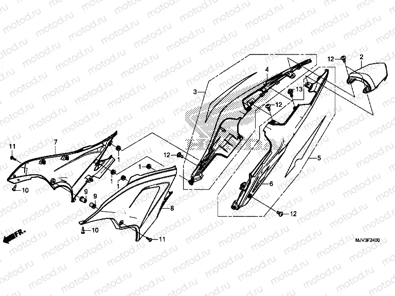 F-24 SIDE COVER / REAR ENGINE COVER