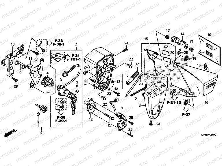 F-24 SIDE COVER / TOOLS / COMBINATION SWITCH