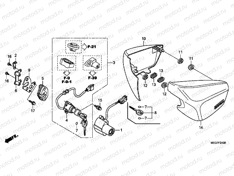 F-24 SIDE COVER (VT750C2B / C2S / CS / C / CA)