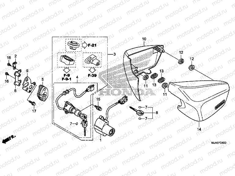 F-24 SIDE COVER (VT750CS / C2B / C2S / C)