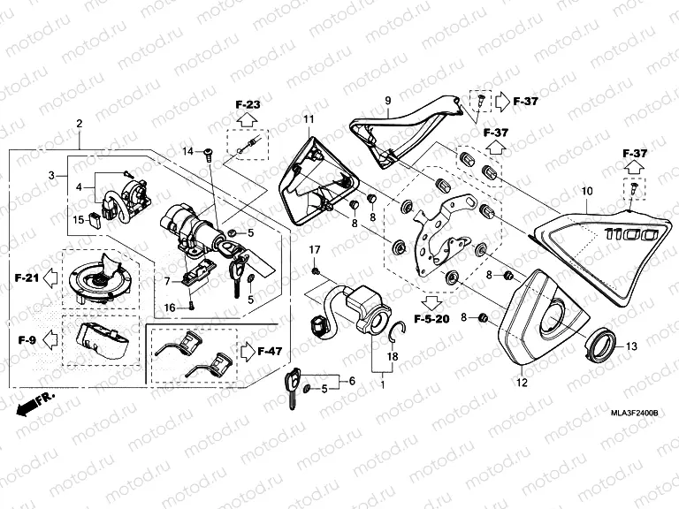 F-24 SIDE COVER/COMBINATION SWITCH