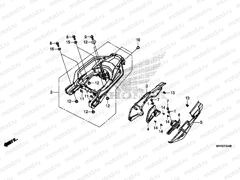 F-24 SIDE COVER/REAR CARRIER (CRF1000A/AL/D/DL)