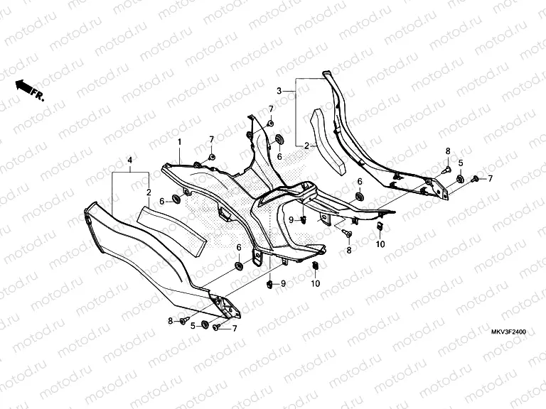 F-24 SIDE PANEL/CENTER COVER