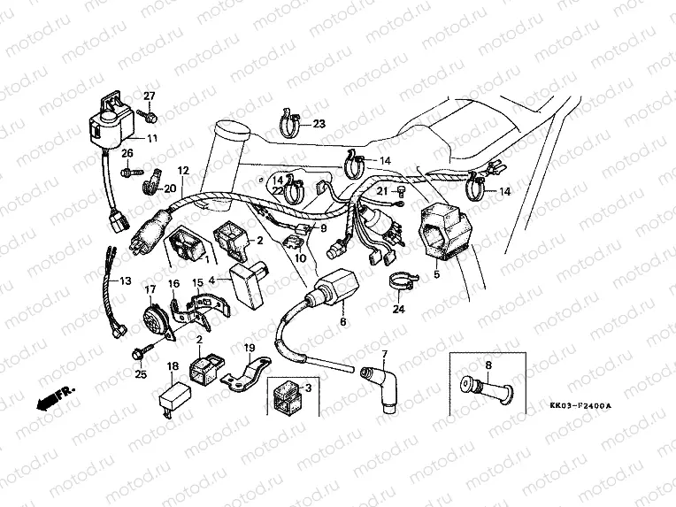 F-24 WIRING HARNESS / C.D.I. UNIT / IGNITION COIL