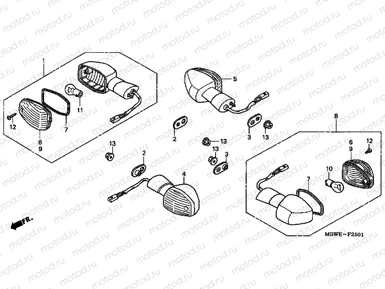 F-25-1 FLASHING (CBR600F / FS / FR) (CBR600F4-KO, 2KO, U)