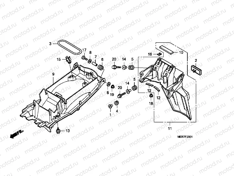 F-25-1 REAR FENDER (CBF600S8 / SA8 / N8 / NA8)