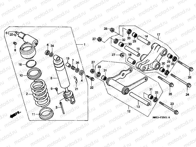 F-25-1 REAR SHOCK ABSORBER (CBR1000FK)