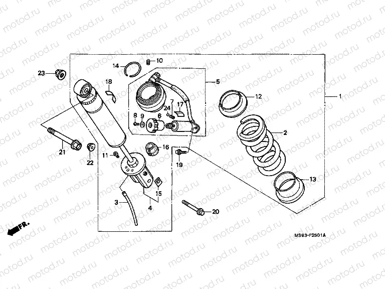 F-25-1 REAR SHOCK ABSORBER (NTV600K / M / 650K / L / M / P)