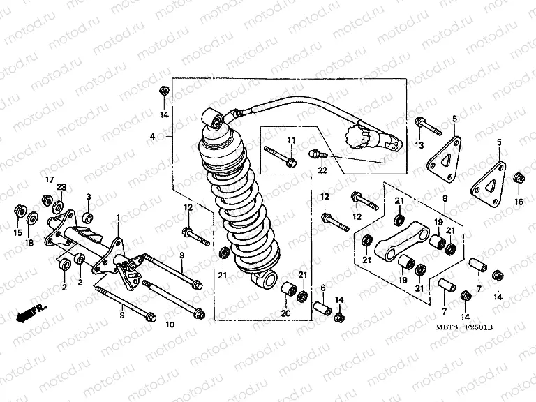 F-25-1 REAR SHOCK ABSORBER (XL1000VA)
