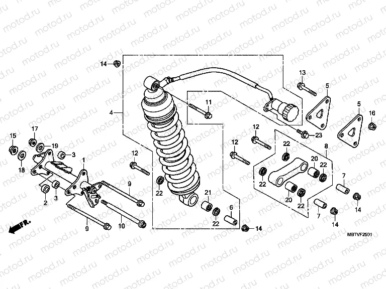 F-25-1 REAR SHOCK ABSORBER (XL1000VA)