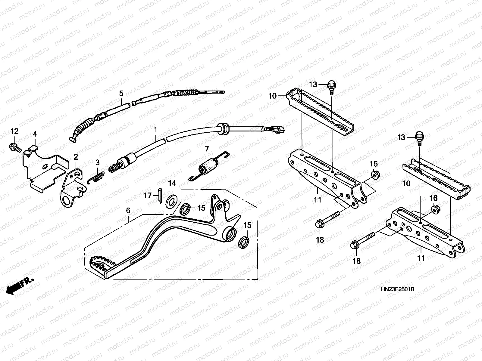 F-25-1 STEP/PEDAL (TRX500FA5/6/7/8)