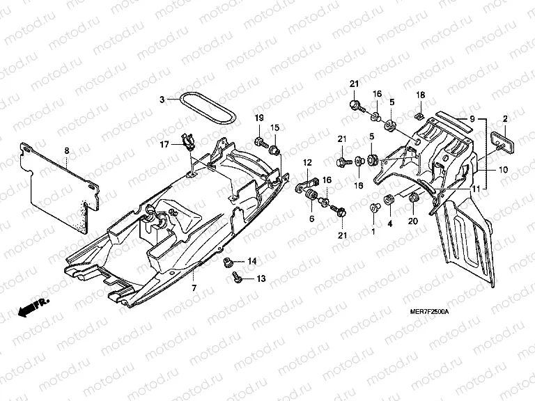 F-25 REAR FENDER (CBF600S6 / SA6 / N6 / NA6)