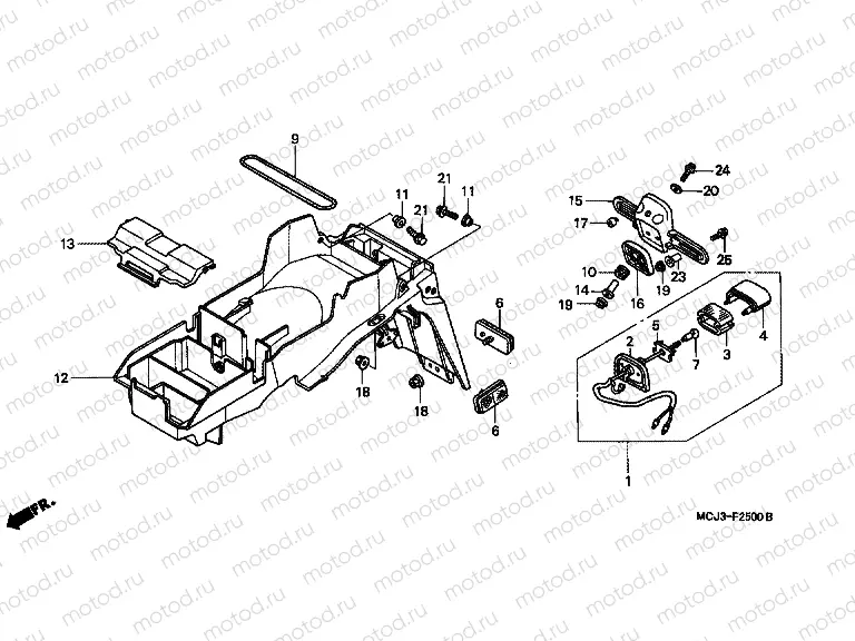 F-25 REAR FENDER (CBR900RRY, 1 / RE1)