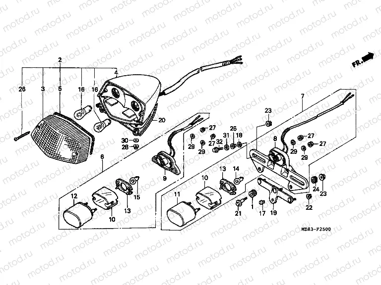 F-25 REAR LAMP (VT600C / CD)