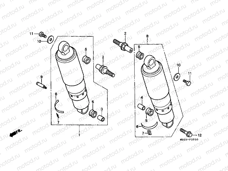 F-25 REAR SHOCK ABSORBER