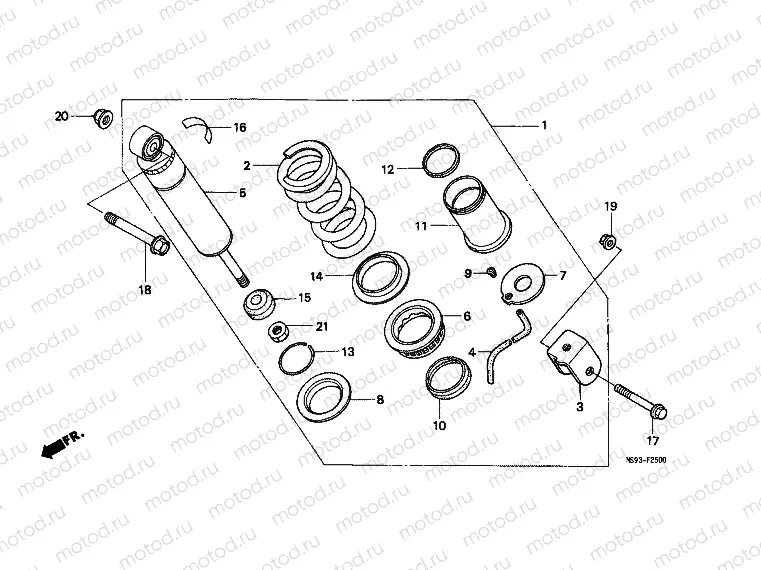 F-25 REAR SHOCK ABSORBER (NTV600J / 650J)