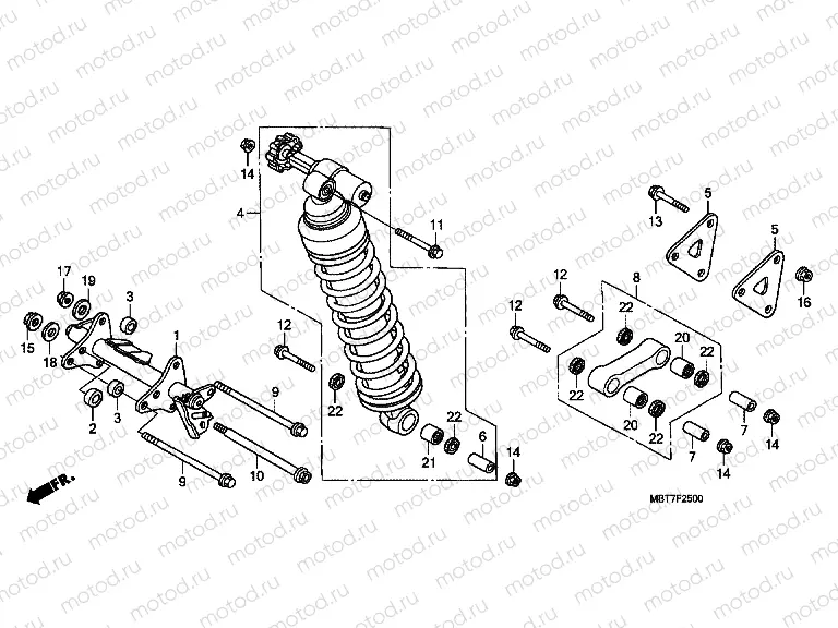 F-25 REAR SHOCK ABSORBER (XL1000V)