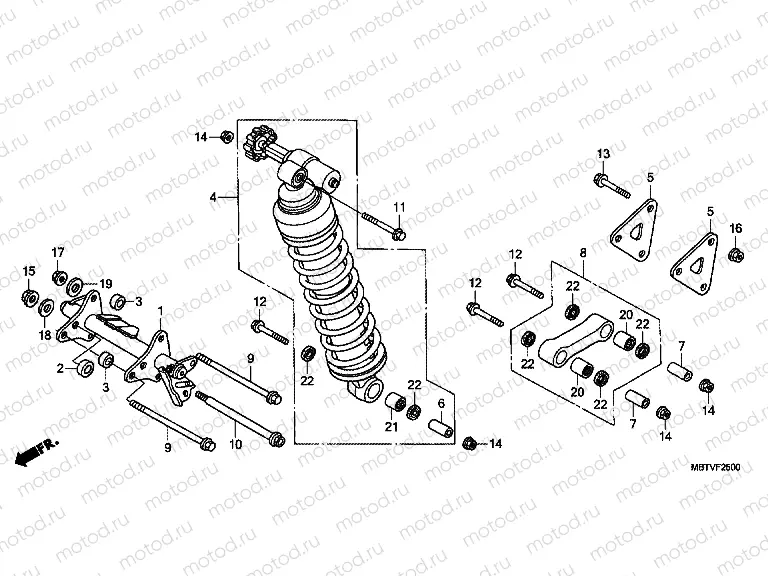 F-25 REAR SHOCK ABSORBER (XL1000V)