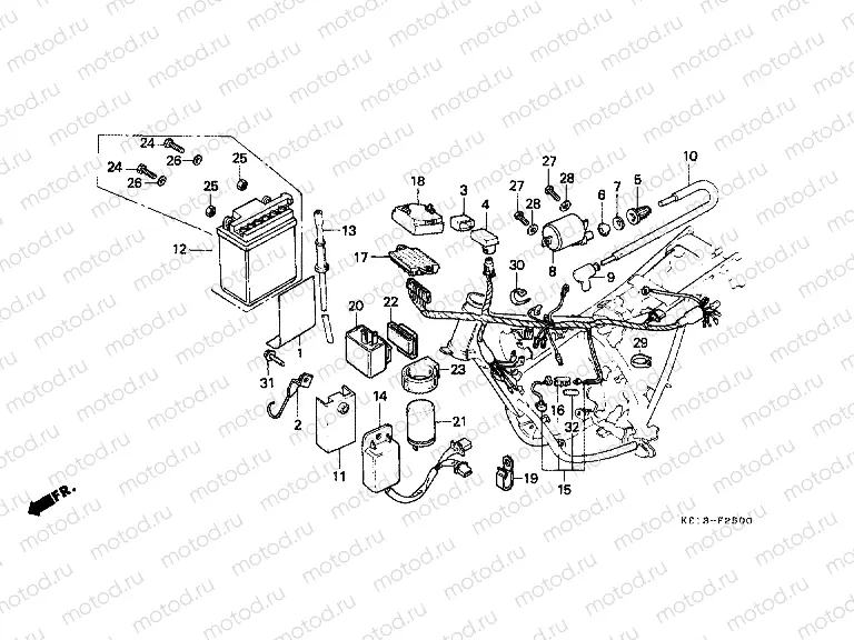 F-25 WIRING HARNESS / IGNITION COIL / BATTERY
