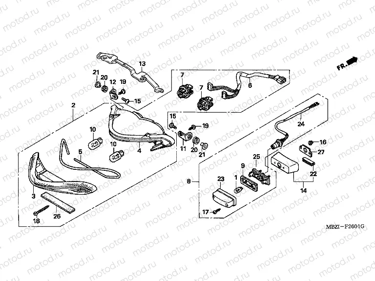 F-26-1 REAR LAMP (CB600F3 / 4/5/6)
