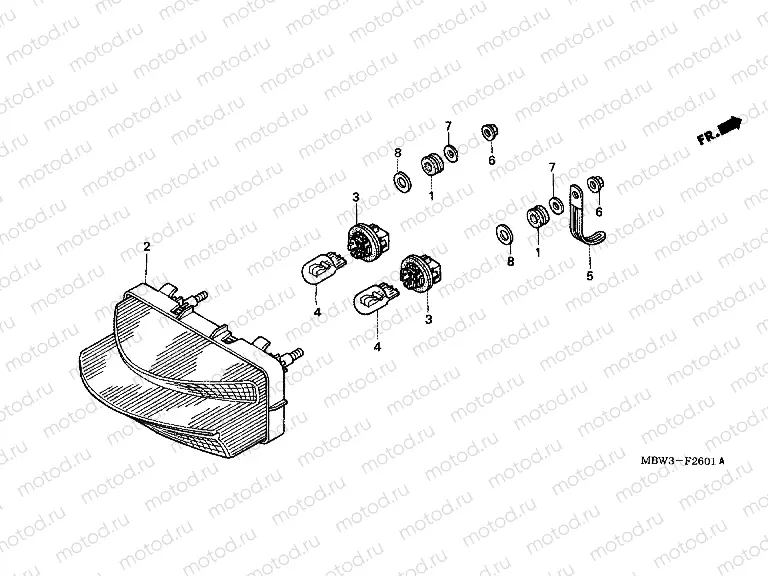 F-26-1 REAR LAMP (CBR600F42-3 / FS / FR)