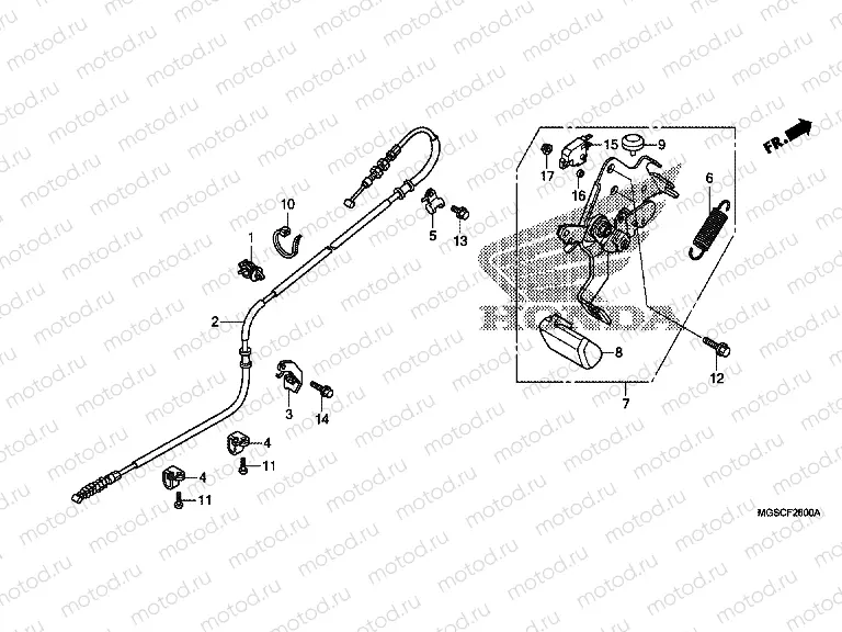 F-26 PARKING BRAKE BRAKE LEVER