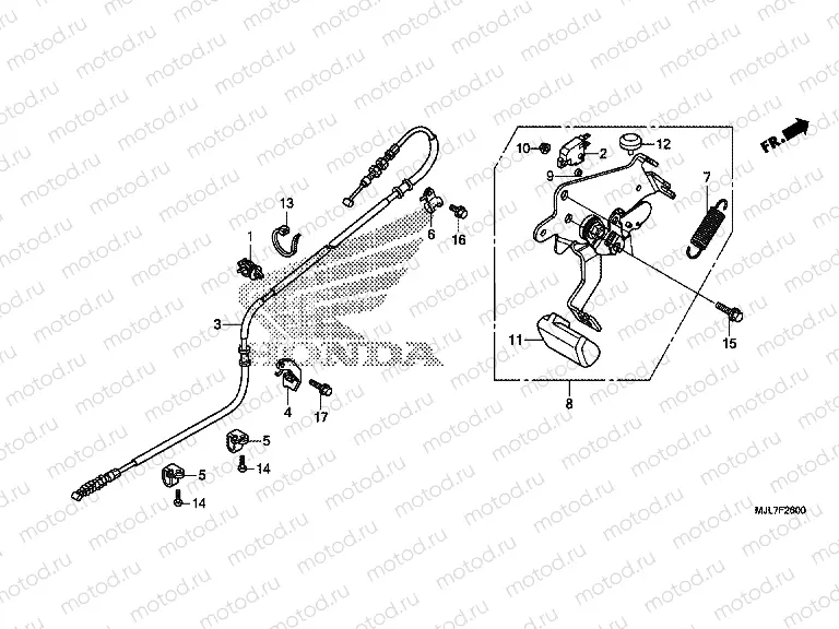 F-26 PARKING BRAKE BRAKE LEVER