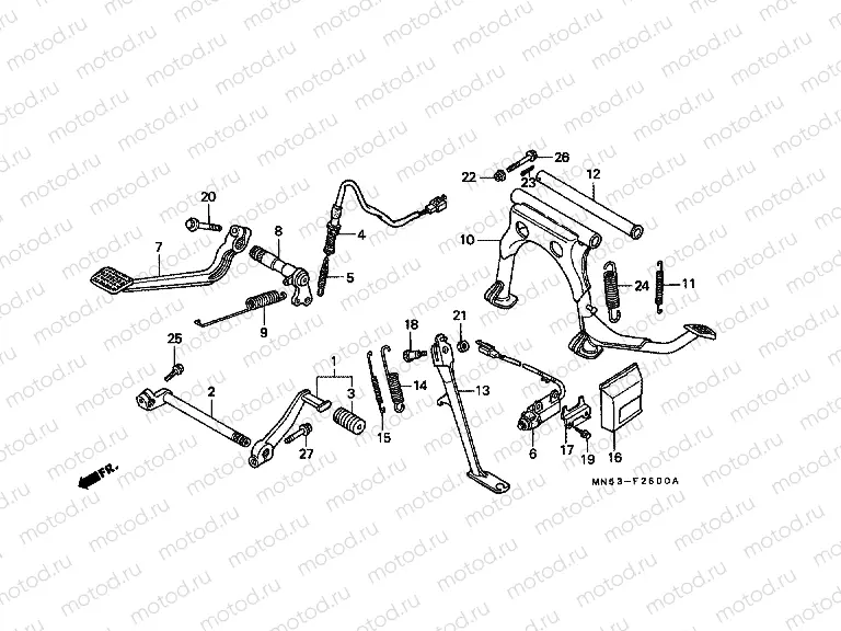 F-26 PEDAL / SUPPORT (GL1500J / K / L / AM / SEM)