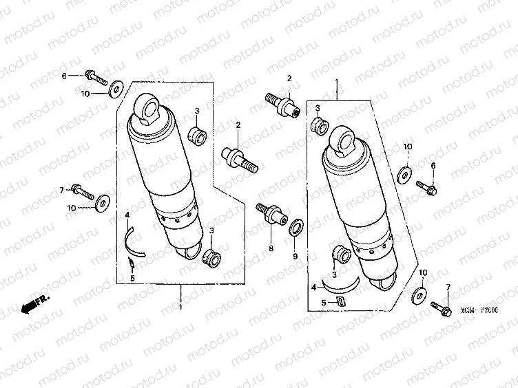 F-26 REAR SHOCK ABSORBER (VTX1800C2 / 3/4)