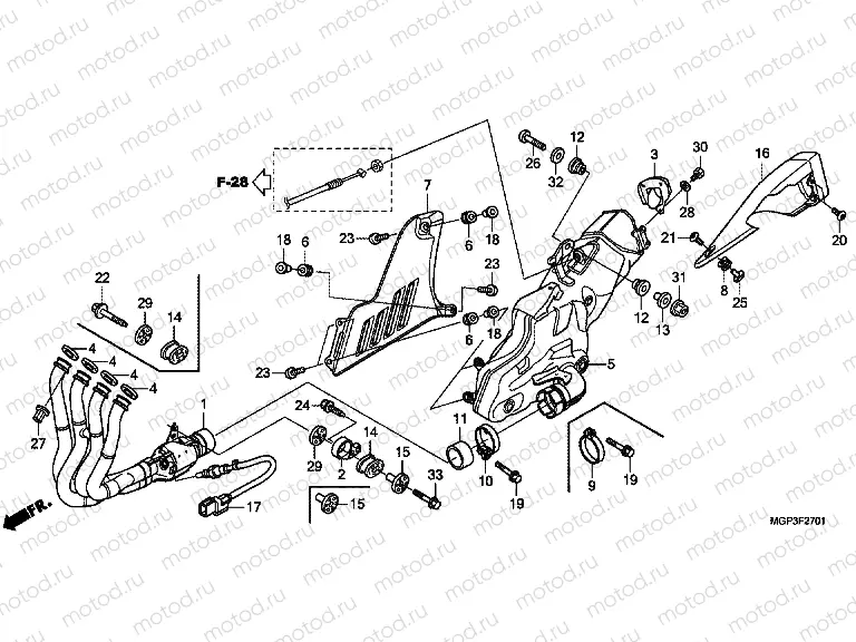 F-27-1 EXHAUST DRUM (CBR1000RRE / RAE / CBR1000S / SA)