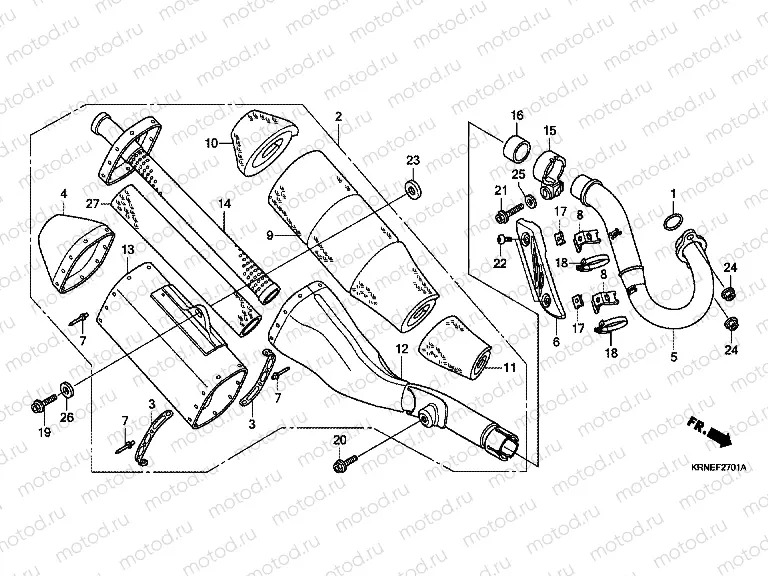 F-27-1 EXHAUST DRUM (CRF250RB / C / D)