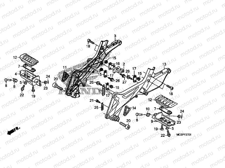 F-27-1 FOOTREST (09, 11, 12, 13, 14)