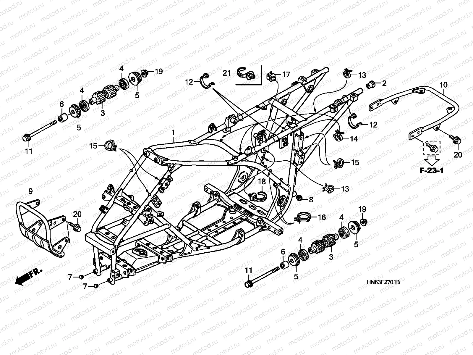 F-27-1 FRAME BODY (TRX250EX6/7/8)