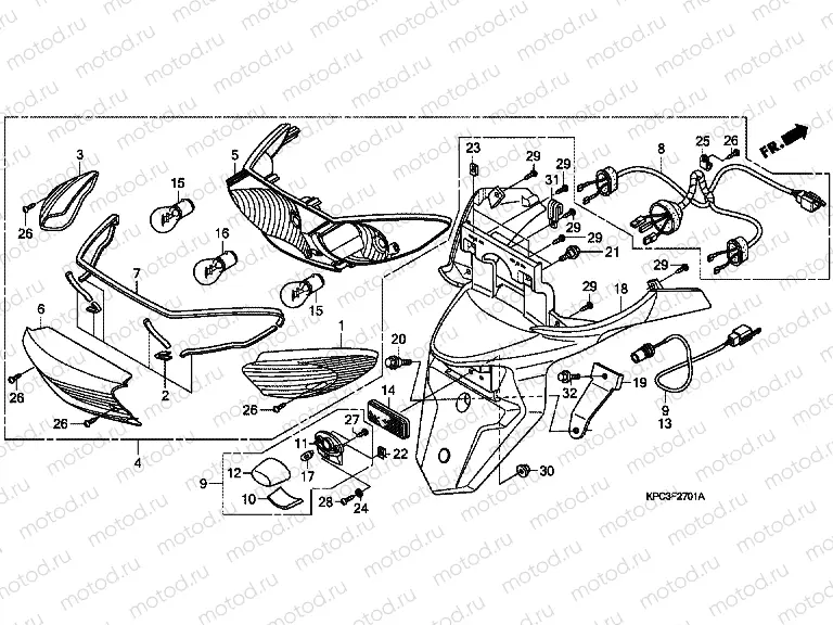 F-27-1 REAR LAMP (XL125V7 / 8)