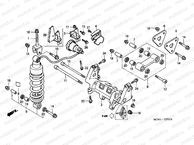 F-27-1 REAR SHOCK ABSORBER (VFR800A)