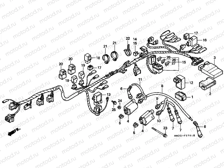 F-27-1 WIRING HARNESS (CB750F2)