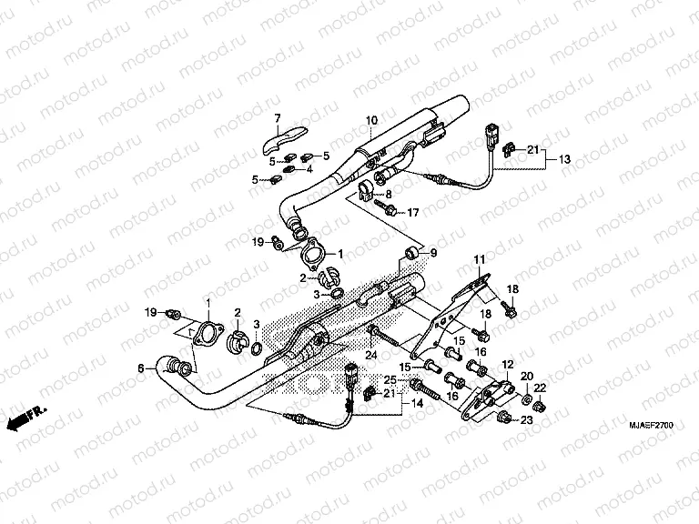 F-27 EXHAUST DRUM (VT750CS / C2B / C2S / C)